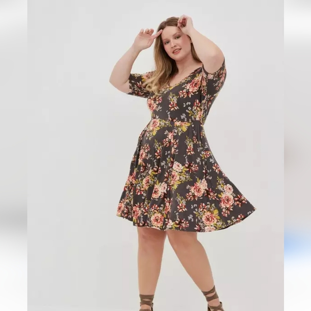 Torrid Floral Print Dress Midi